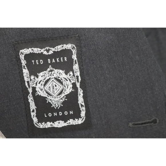 Ted baker sport coat men's 40L charcoal gray Debonair Movjak two button wool - Picture 2 of 16